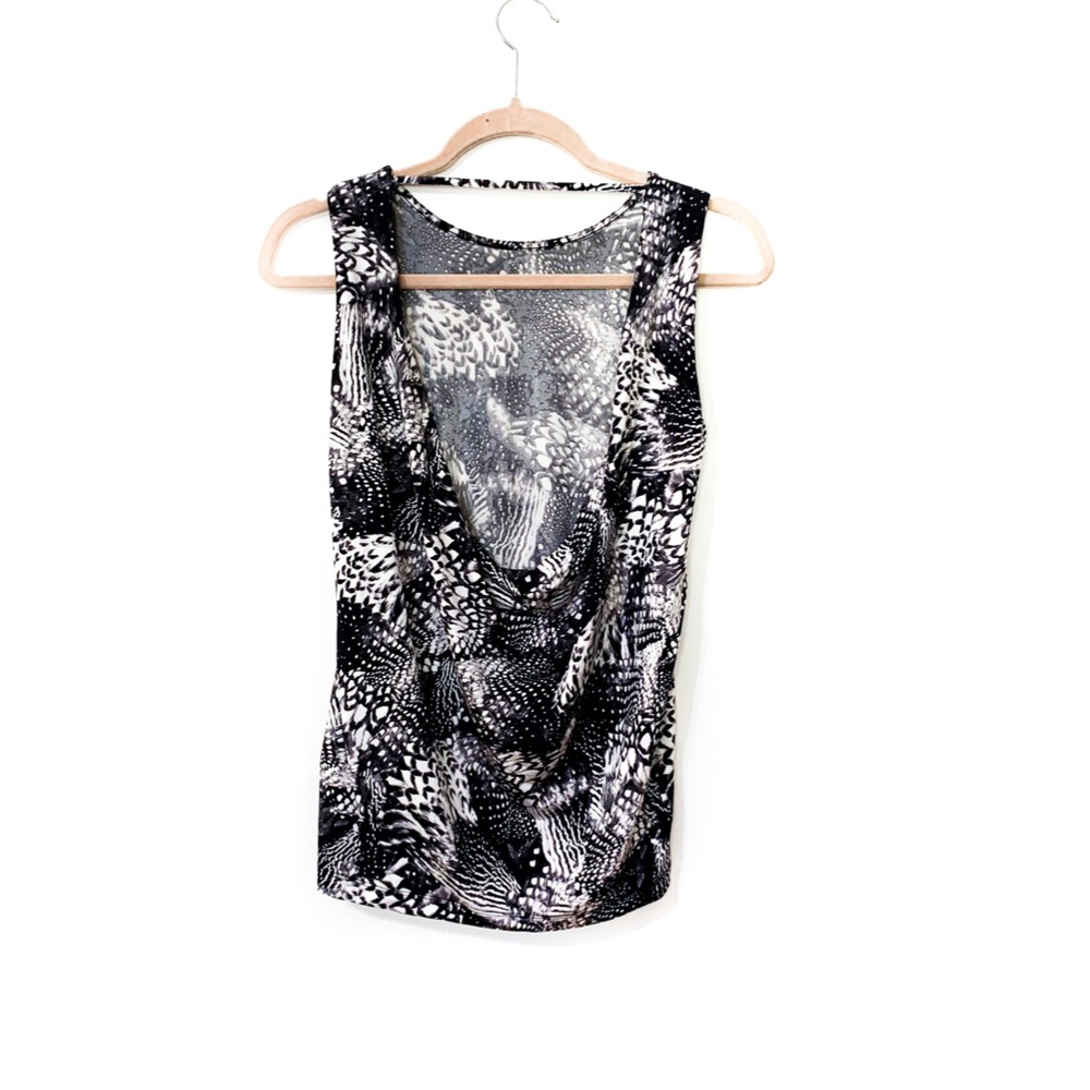 H&M Print Backless Cowl Top Size XS
